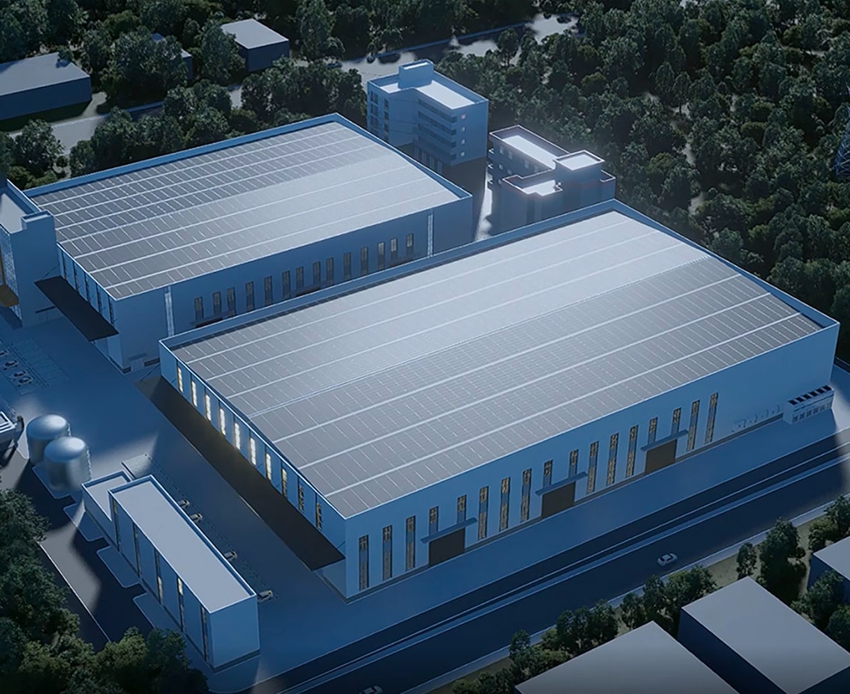 Solavita smart energy manufacturing plant with rooftop solar panels and modern facilities