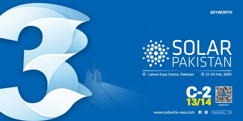 Countdown for Solar Pakistan 2025 exhibition in Lahore, showcasing Skyworth solar and energy storage solutions at Booth C-2 13/14